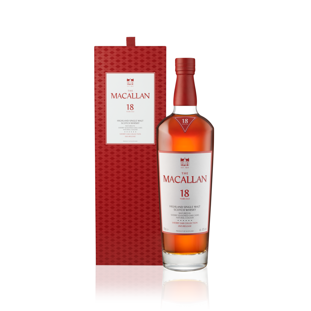 Dig_Commercial_ecomm_transparent_small-MAC-2025-Sherry-Oak-18-Years-Old-700ml-Bottle-and-Pack-Shot-png