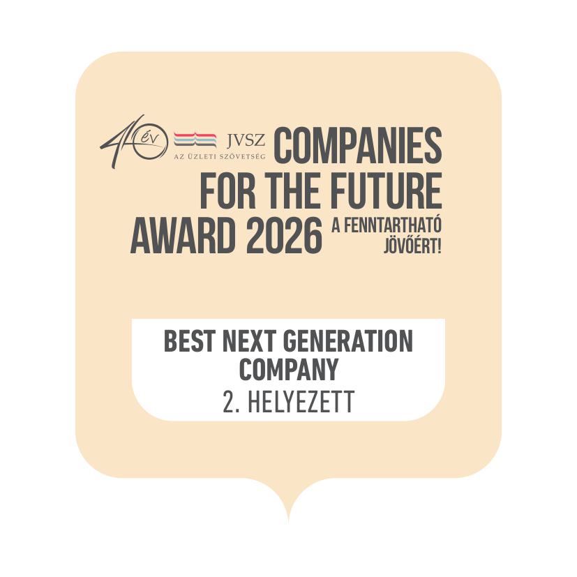 Best Next Generation Company kategória 2. helyezés